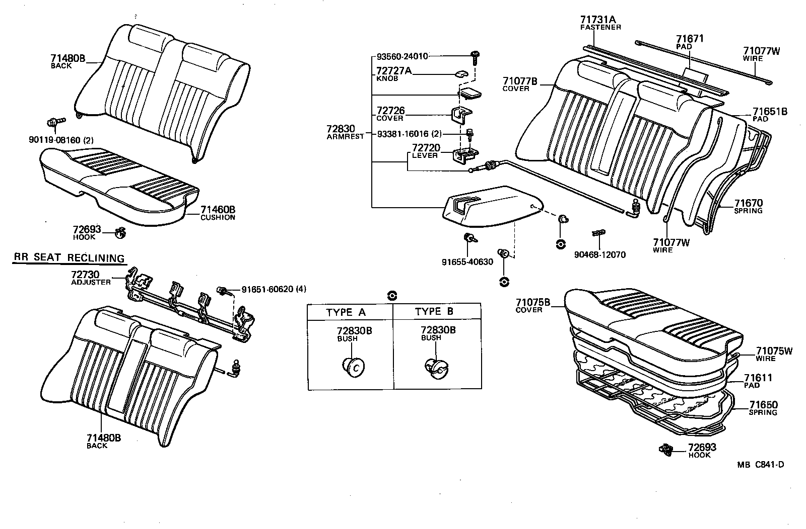  CARINA FR |  REAR SEAT SEAT TRACK