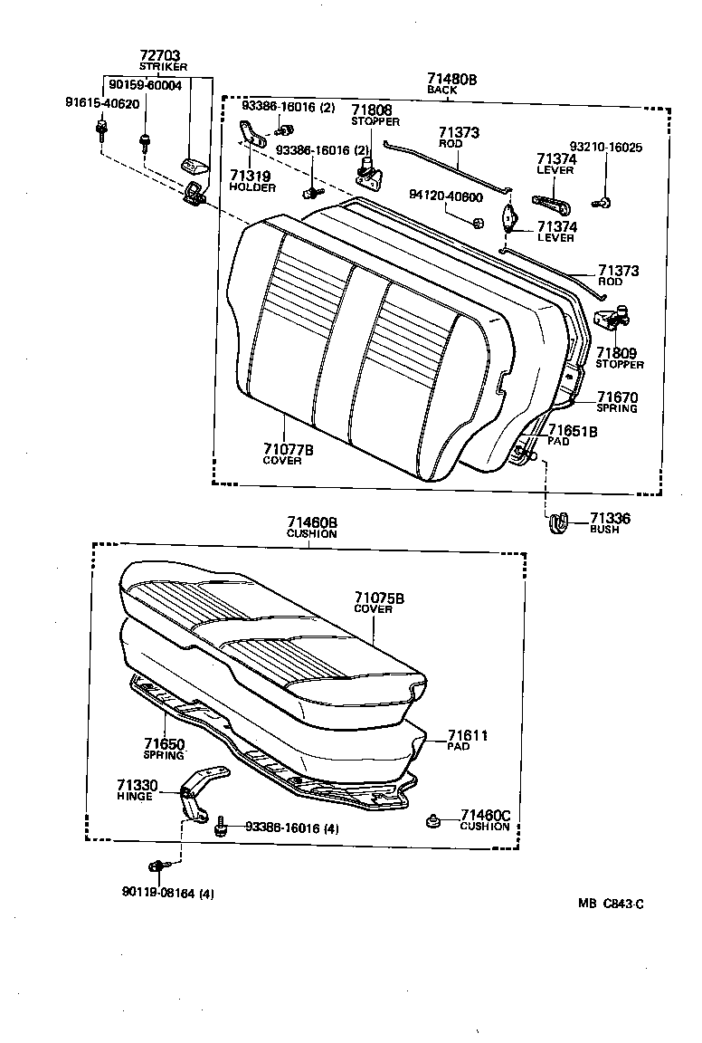  CARINA FR |  REAR SEAT SEAT TRACK