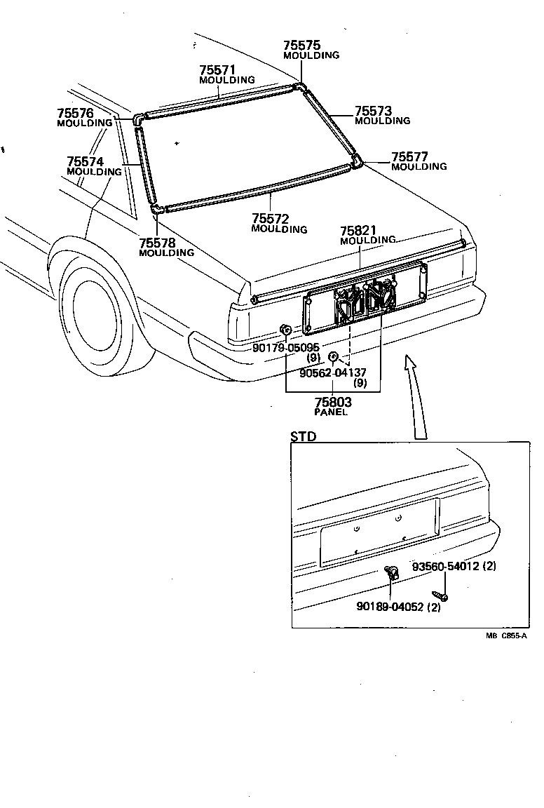  CARINA FR |  REAR MOULDING