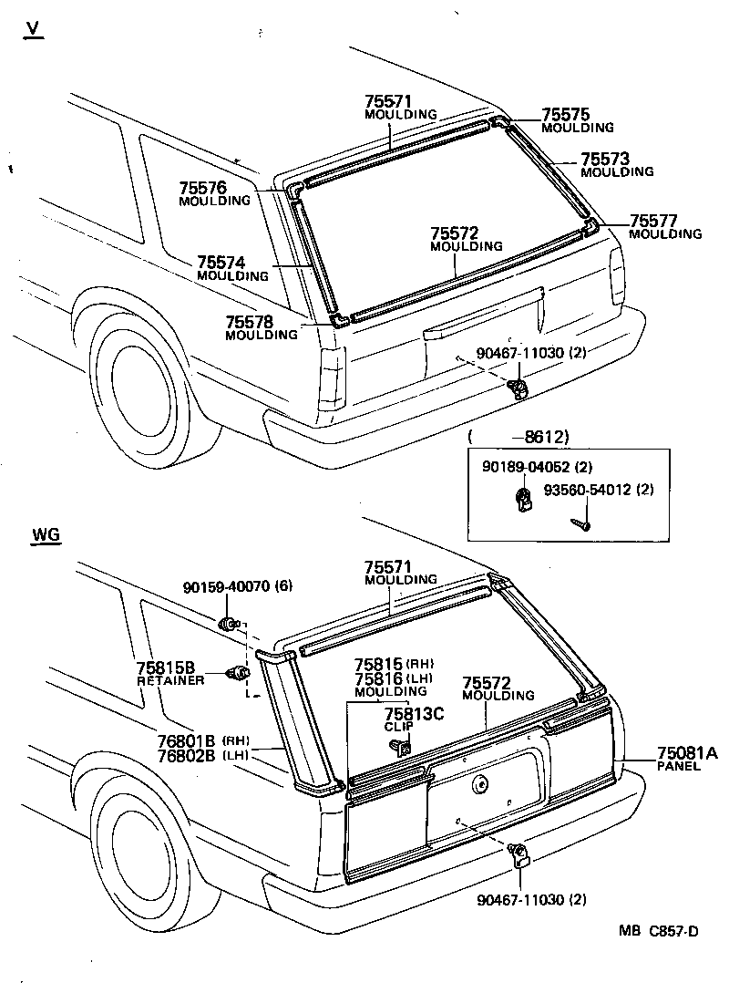  CARINA FR |  REAR MOULDING