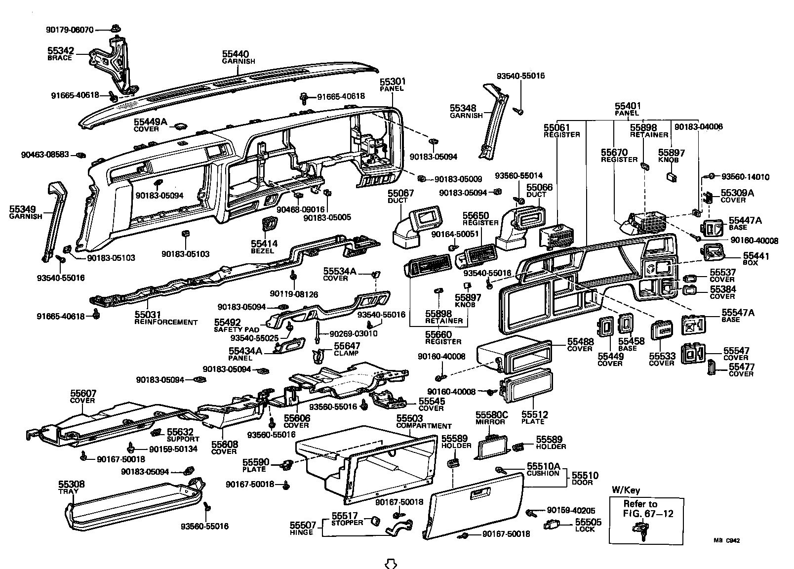 CROWN | INSTRUMENT PANEL GLOVE COMPARTMENT