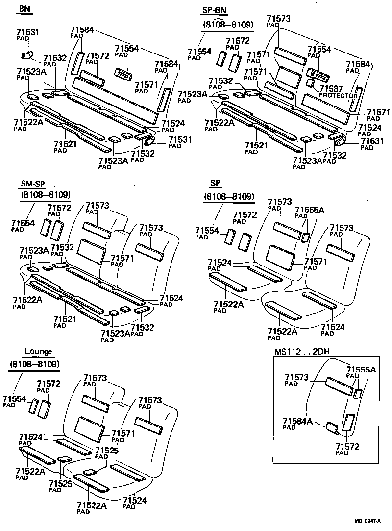  CROWN |  FRONT SEAT SEAT TRACK