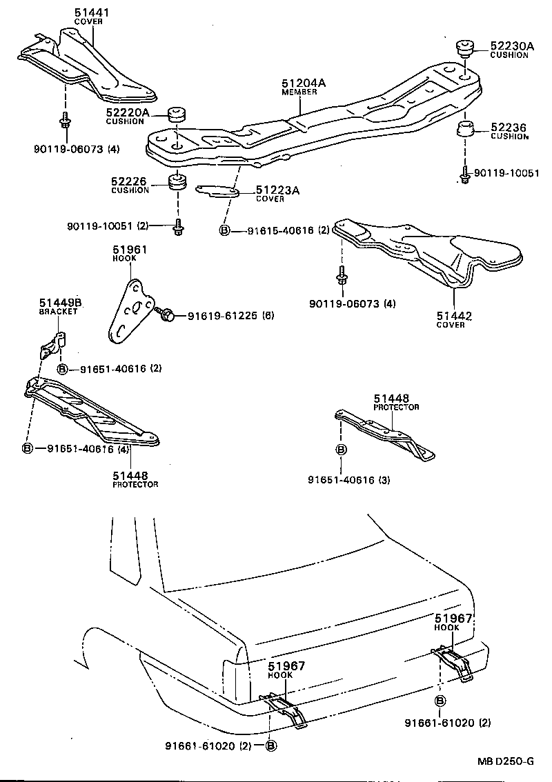  CAMRY VISTA |  SUSPENSION CROSSMEMBER UNDER COVER