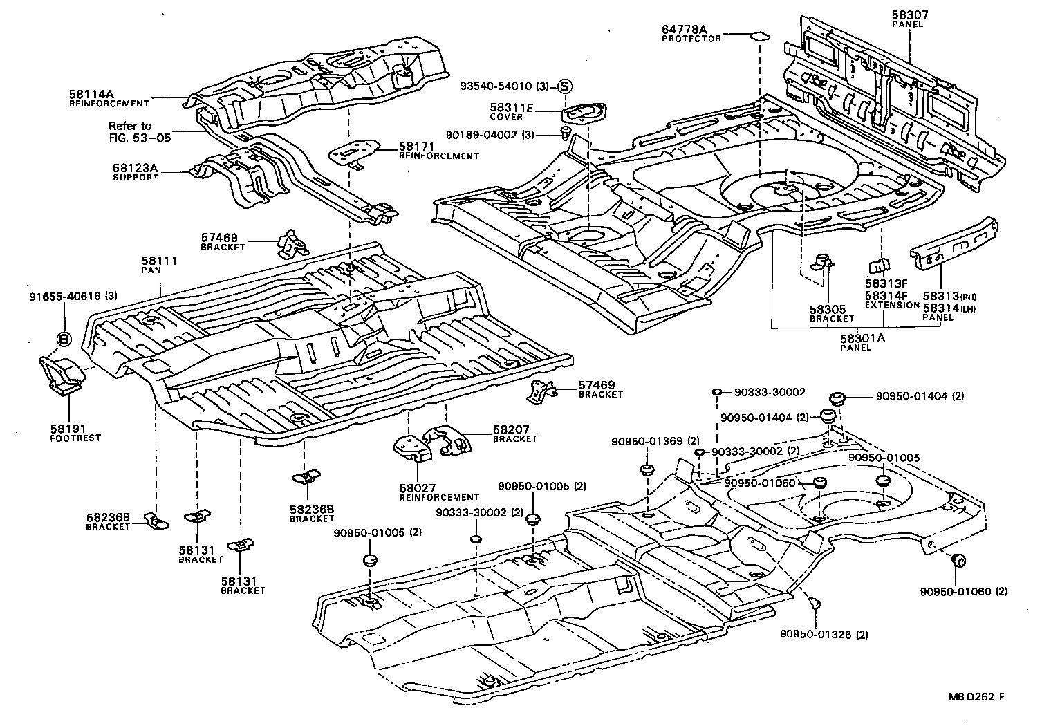  CAMRY VISTA |  FLOOR PAN LOWER BACK PANEL