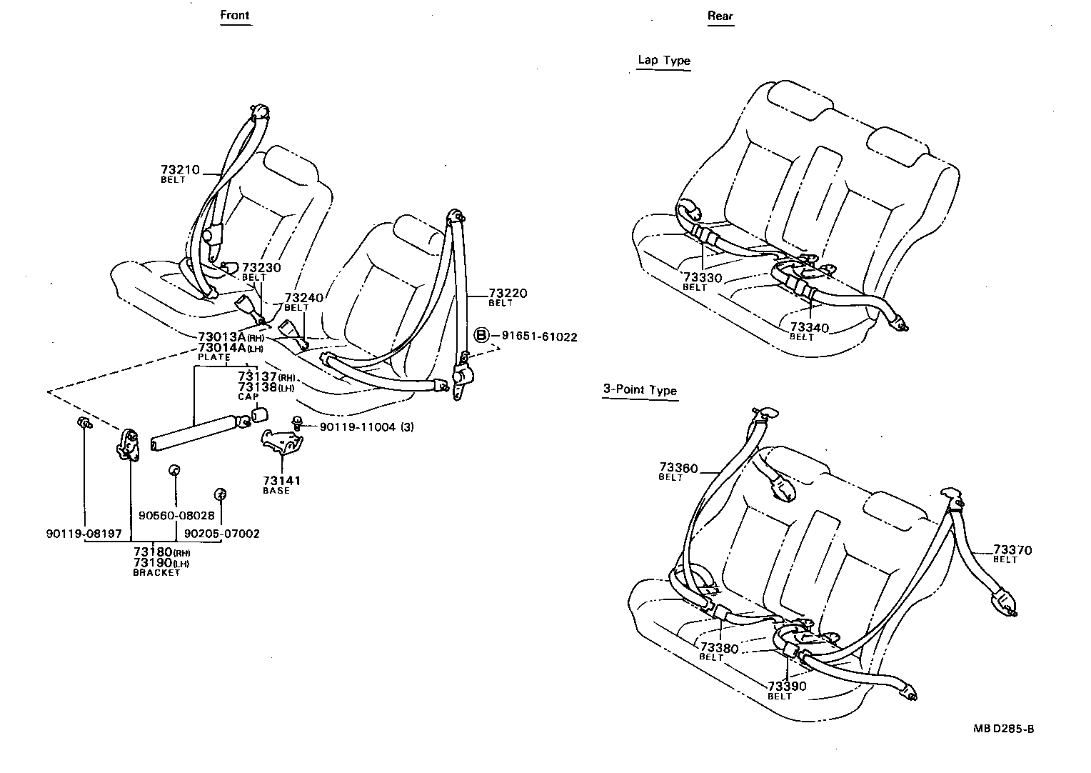  CAMRY VISTA |  SEAT BELT CHILD RESTRAINT SEAT