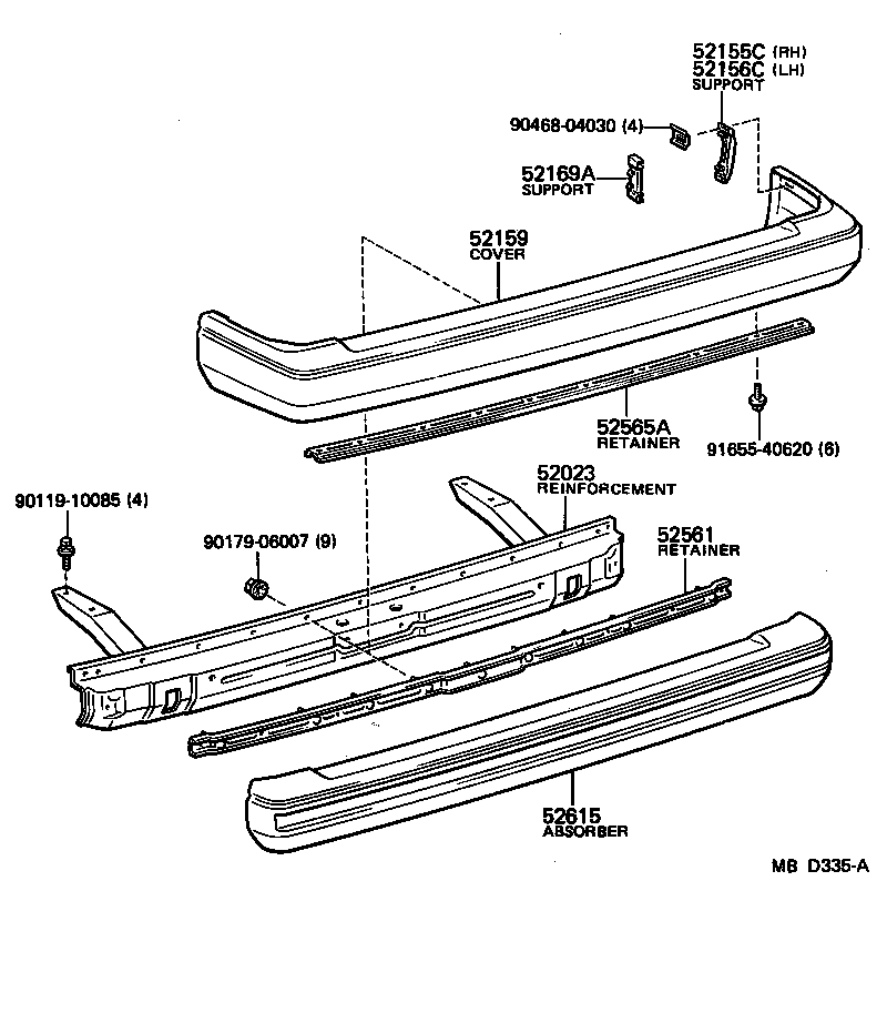  CARINA FR |  REAR BUMPER BUMPER STAY