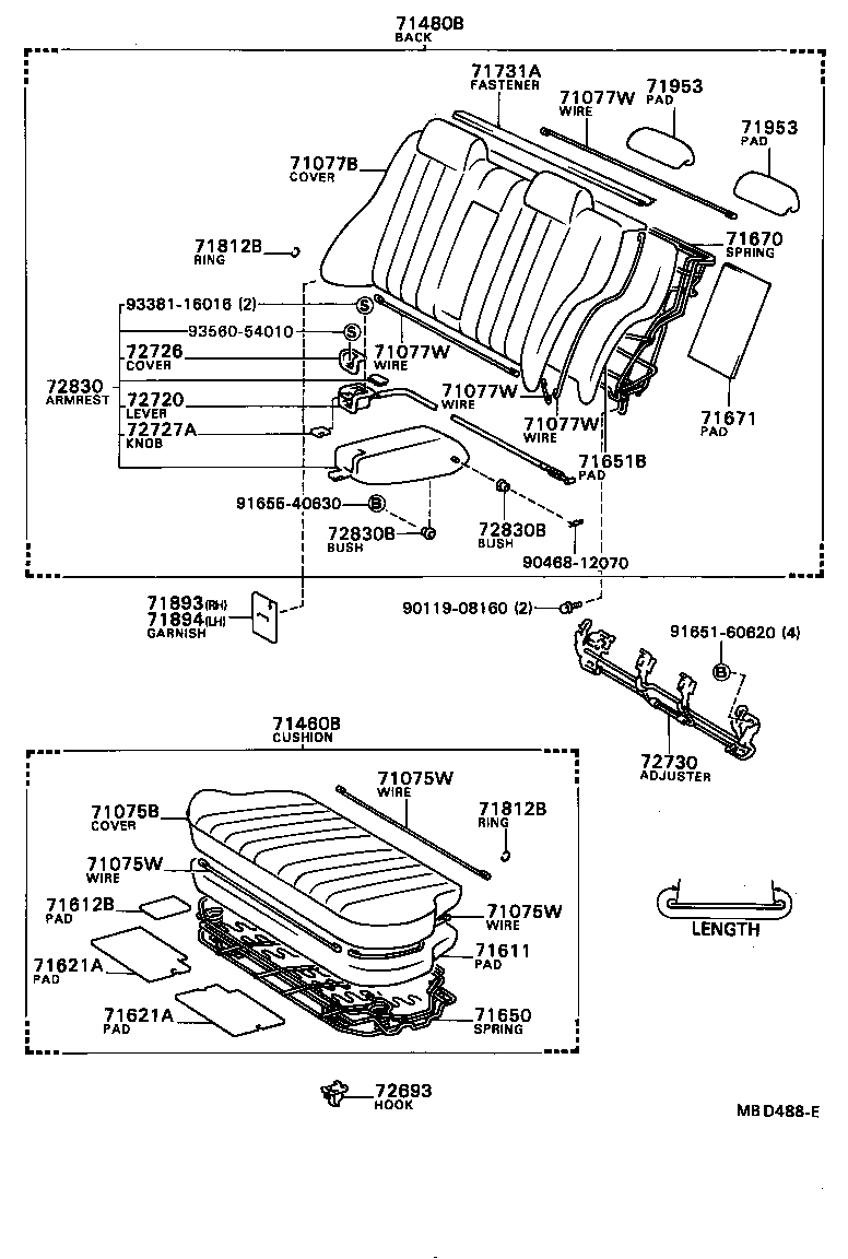  CAMRY VISTA |  REAR SEAT SEAT TRACK