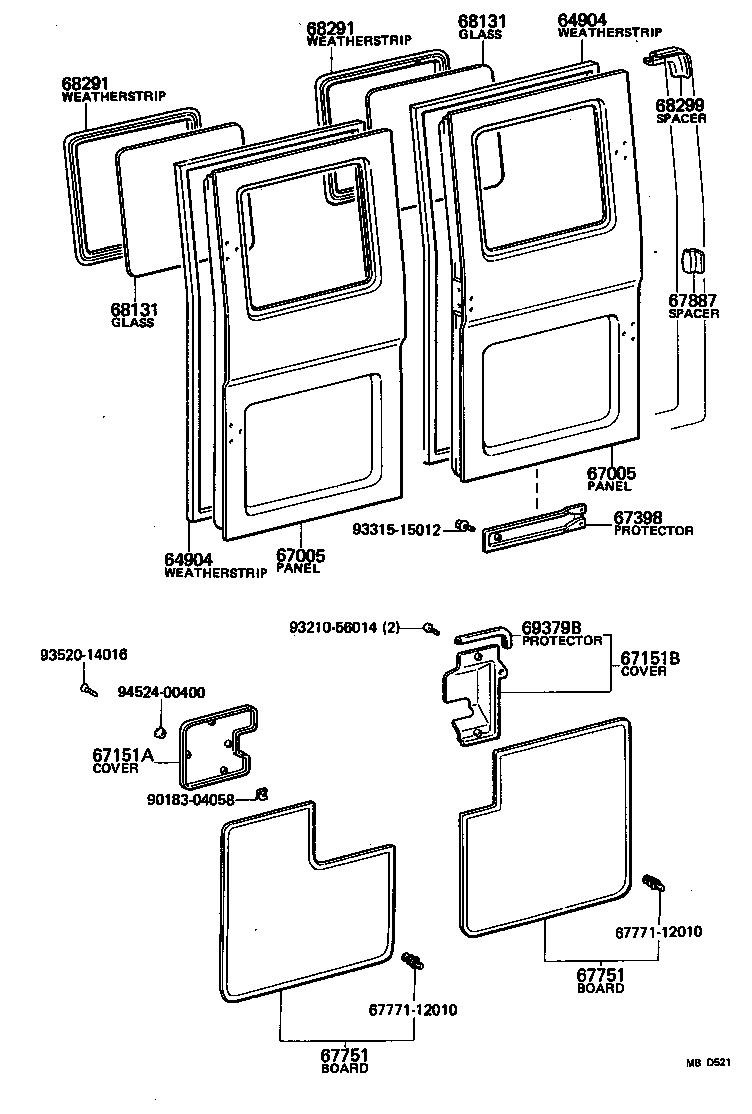  LAND CRUISER S T H T |  BACK DOOR PANEL GLASS