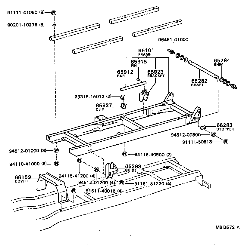  DYNA TOYOACE |  REAR BODY SUB FRAME
