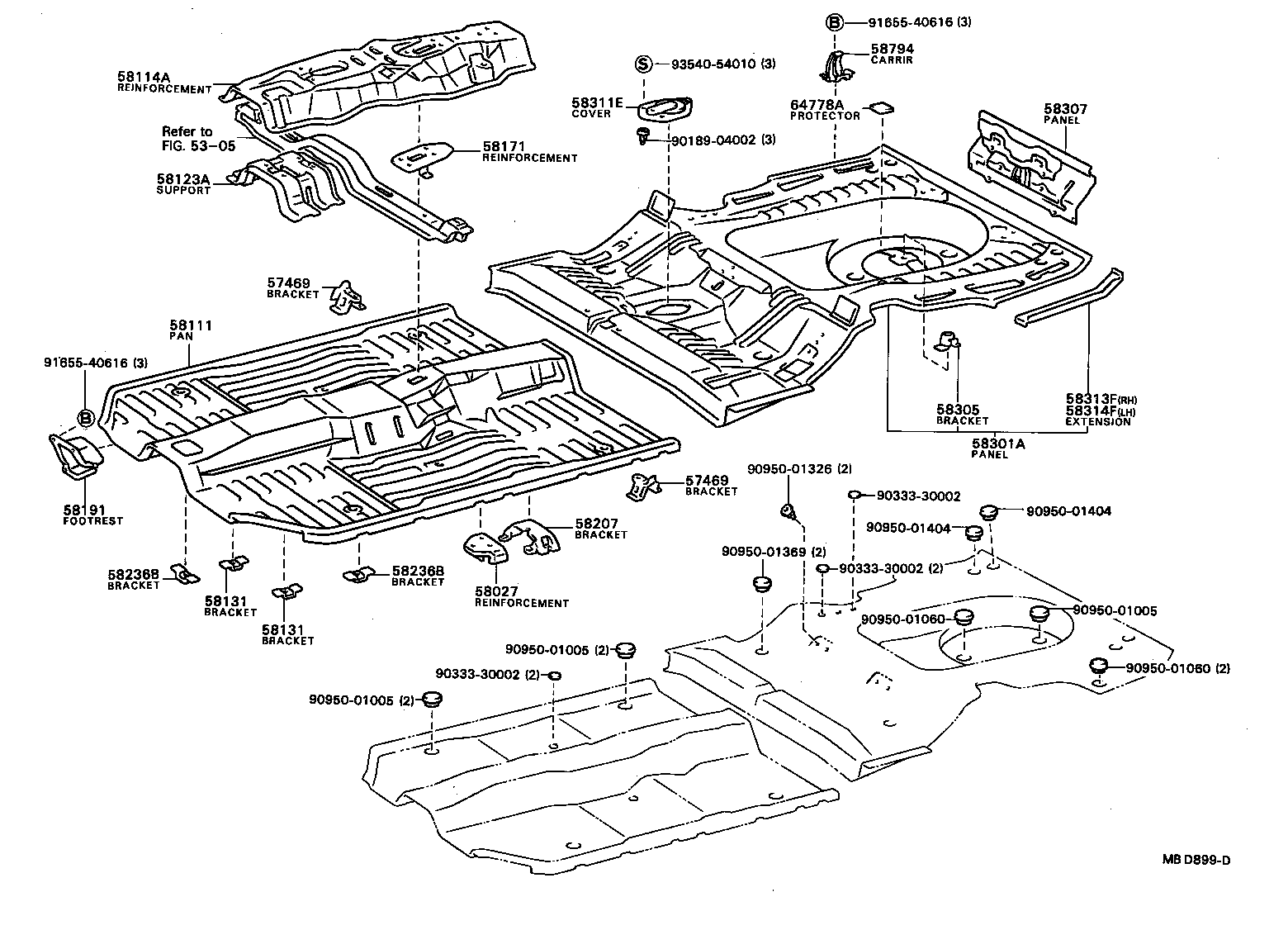 CAMRY VISTA |  FLOOR PAN LOWER BACK PANEL