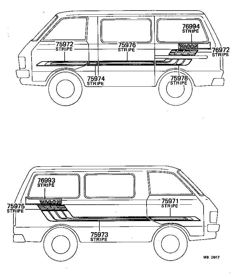  LITE TOWNACE TRUCK |  BODY STRIPE