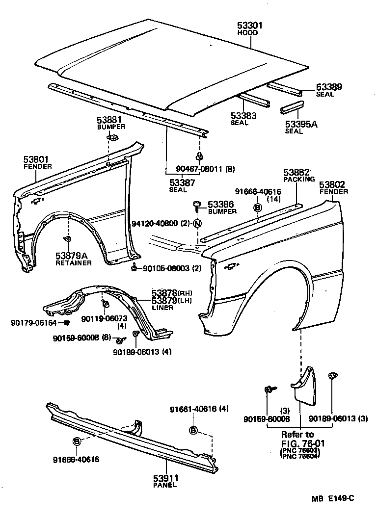  STARLET |  HOOD FRONT FENDER