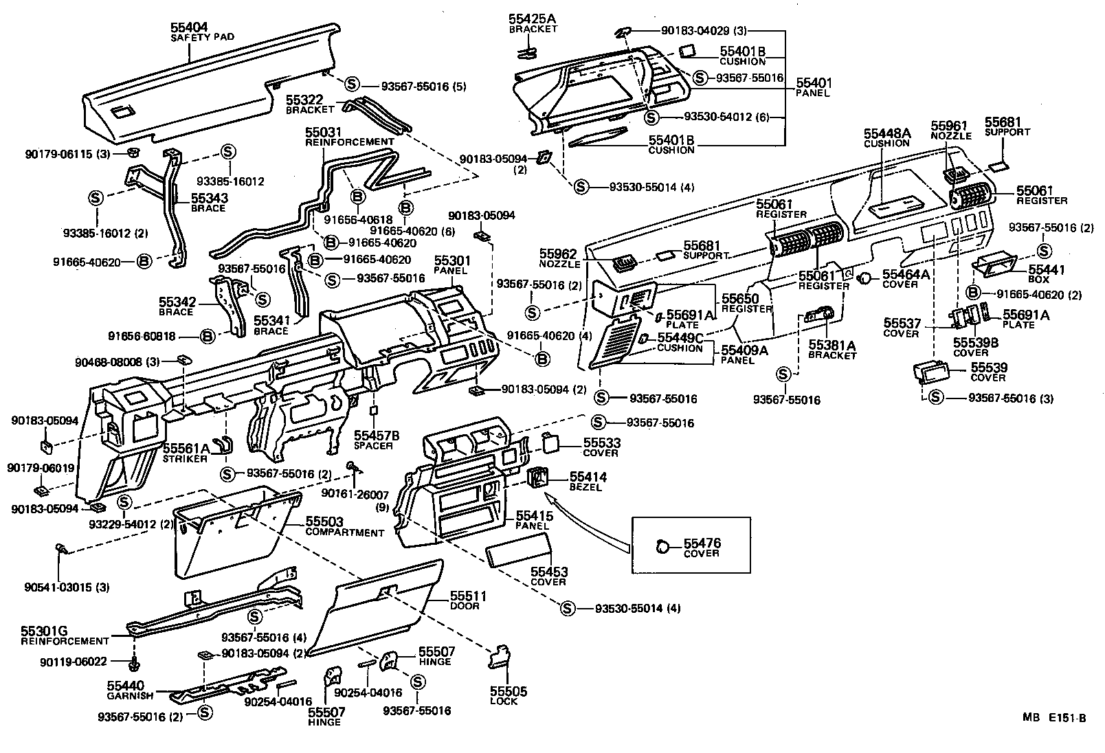  STARLET |  INSTRUMENT PANEL GLOVE COMPARTMENT