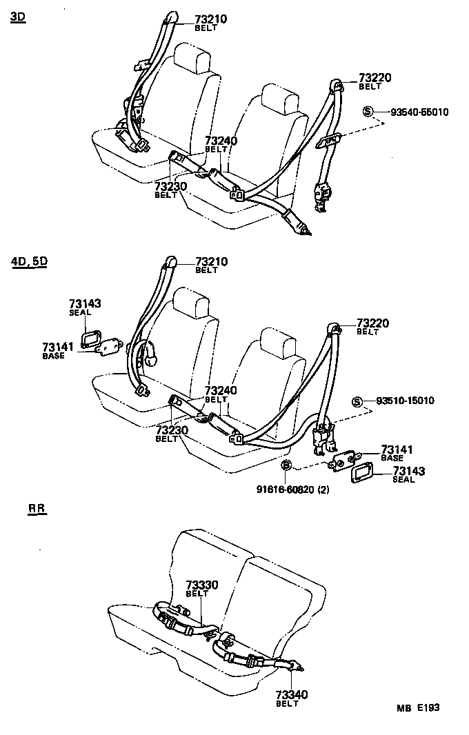  STARLET |  SEAT BELT CHILD RESTRAINT SEAT