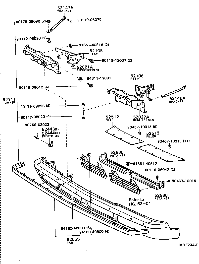  CENTURY |  FRONT BUMPER BUMPER STAY