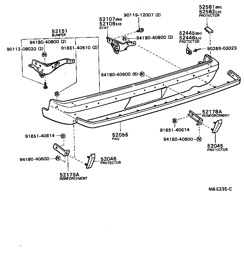  CENTURY |  REAR BUMPER BUMPER STAY