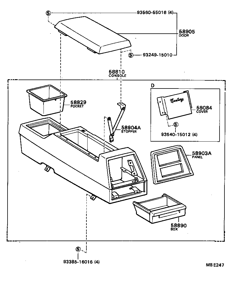 CENTURY |  CONSOLE BOX BRACKET