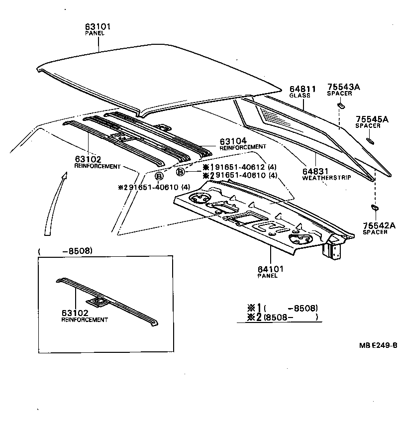  CENTURY |  ROOF PANEL BACK WINDOW GLASS