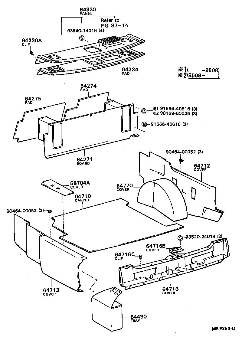  CENTURY |  PACKAGE TRAY PANEL LUGGAGE COMPARTMENT MAT
