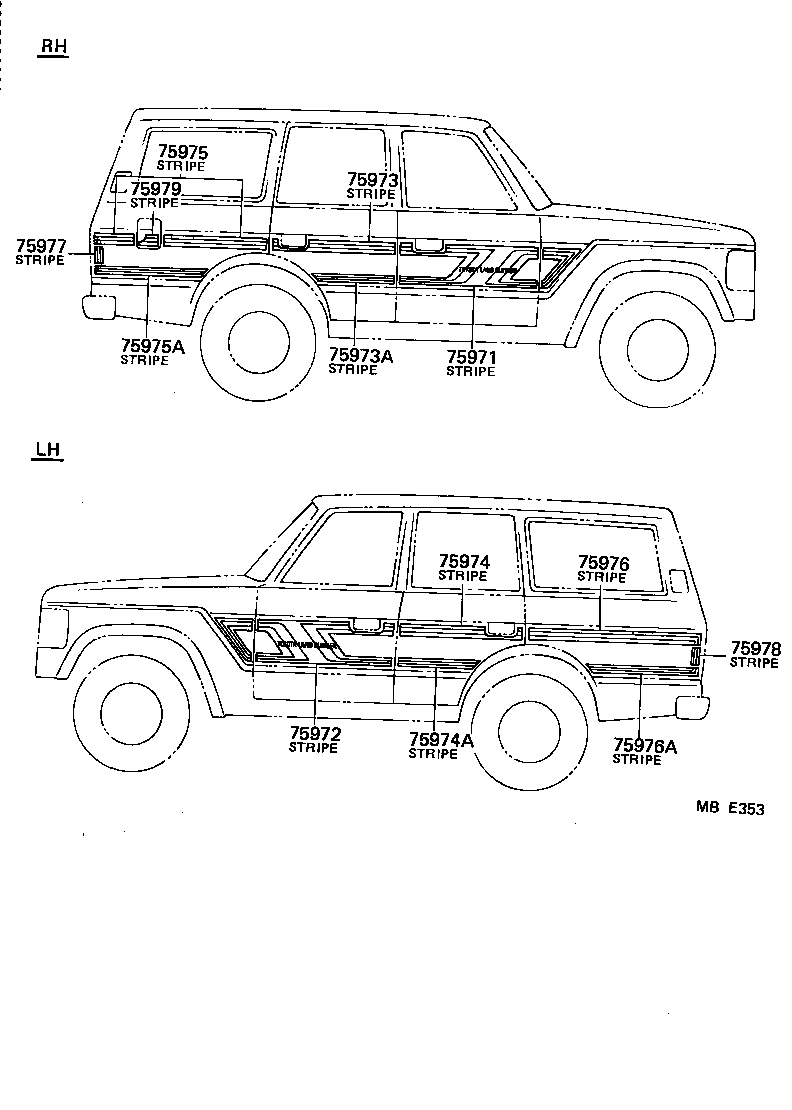  LAND CRUISER VAN |  BODY STRIPE