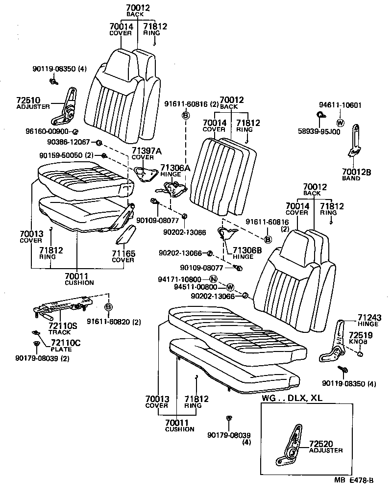  LITE TOWNACE TRUCK |  SEAT SEAT TRACK