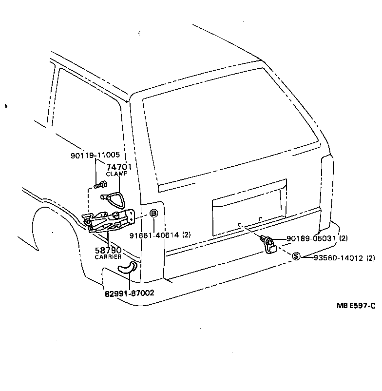  TOWN MASTERACE V WG |  TOOL BOX LICENSE PLATE BRACKET