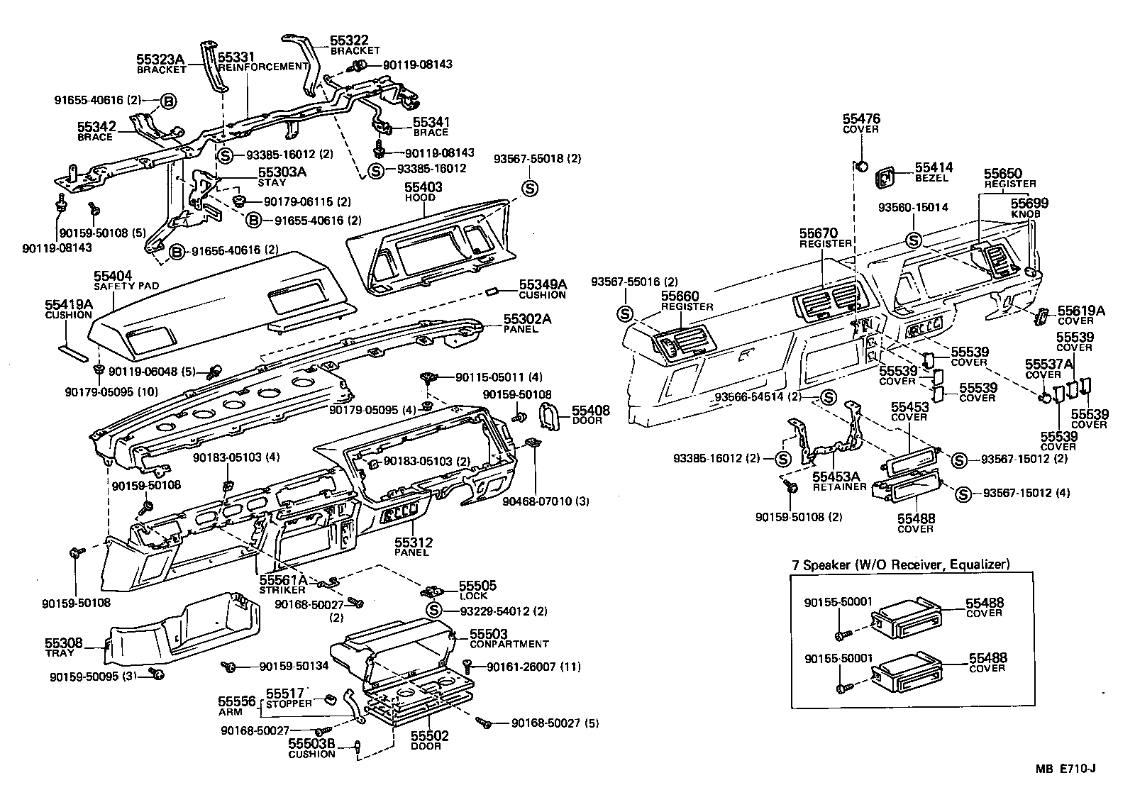  HIACE VAN WAGON |  INSTRUMENT PANEL GLOVE COMPARTMENT