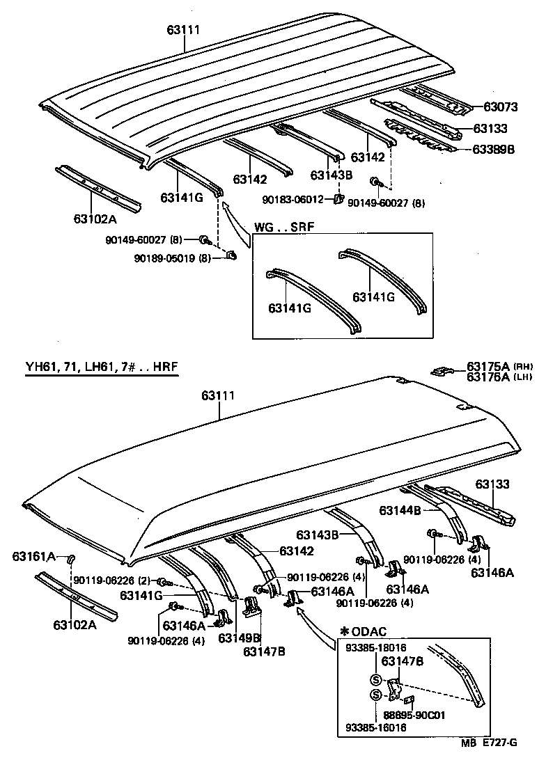  HIACE VAN WAGON |  ROOF PANEL BACK PANEL