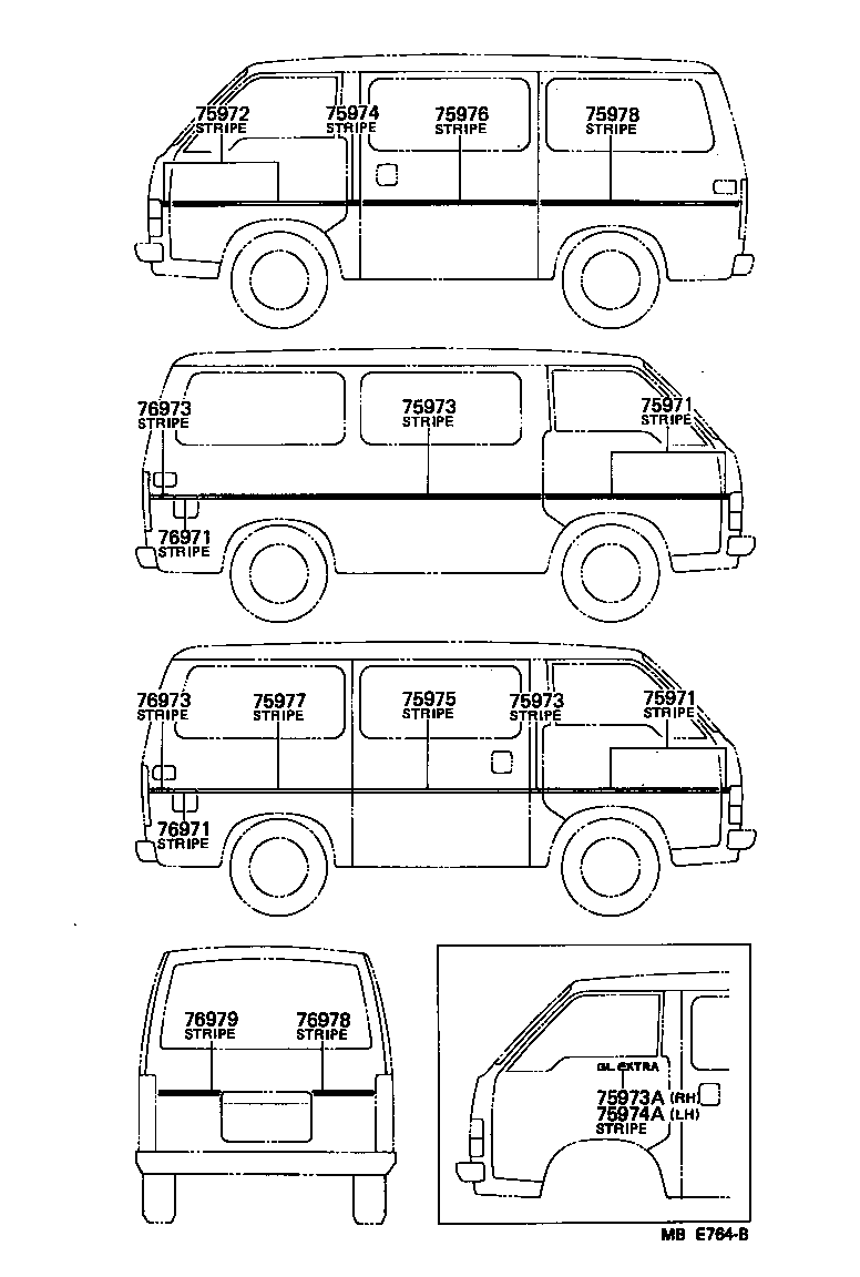  HIACE VAN WAGON |  BODY STRIPE
