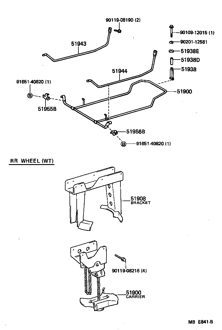  HIACE VAN WAGON |  SPARE WHEEL CARRIER