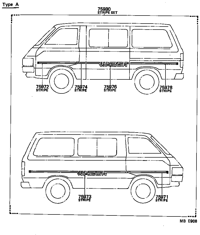  LITE TOWNACE TRUCK |  BODY STRIPE