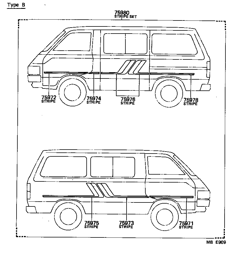  LITE TOWNACE TRUCK |  BODY STRIPE