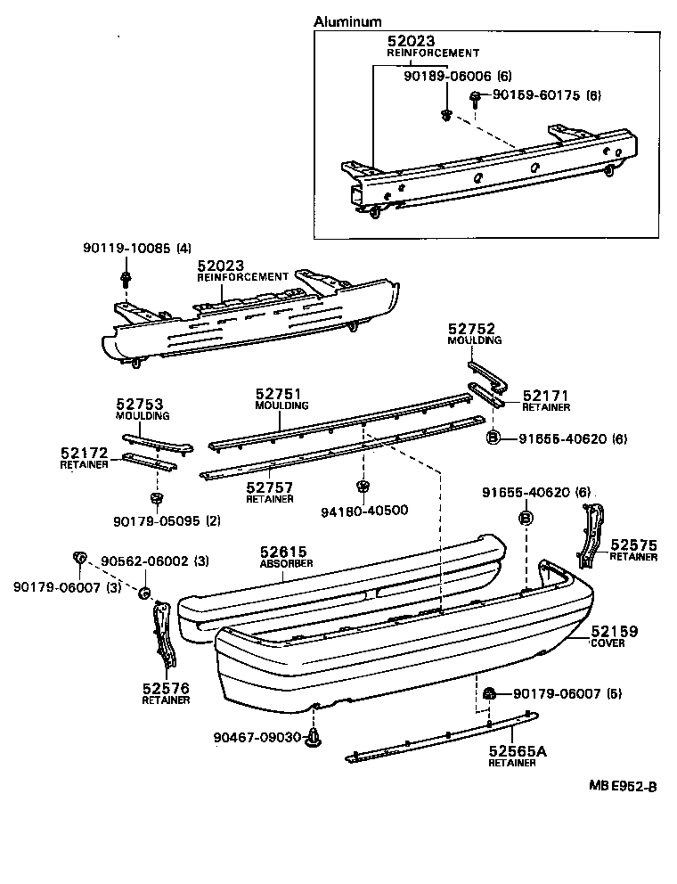  SOARER |  REAR BUMPER BUMPER STAY