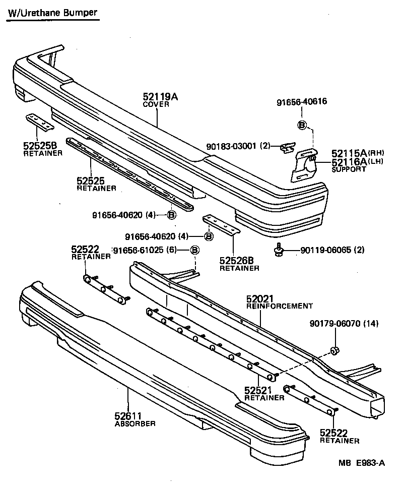  STARLET |  FRONT BUMPER BUMPER STAY