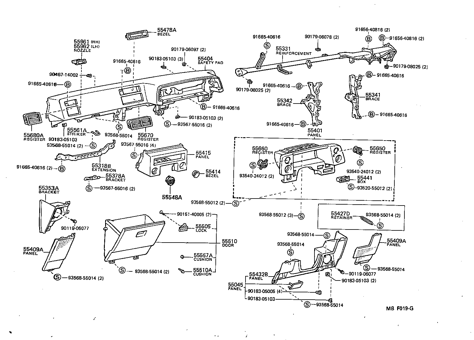  SPRINTER TRUENO |  INSTRUMENT PANEL GLOVE COMPARTMENT