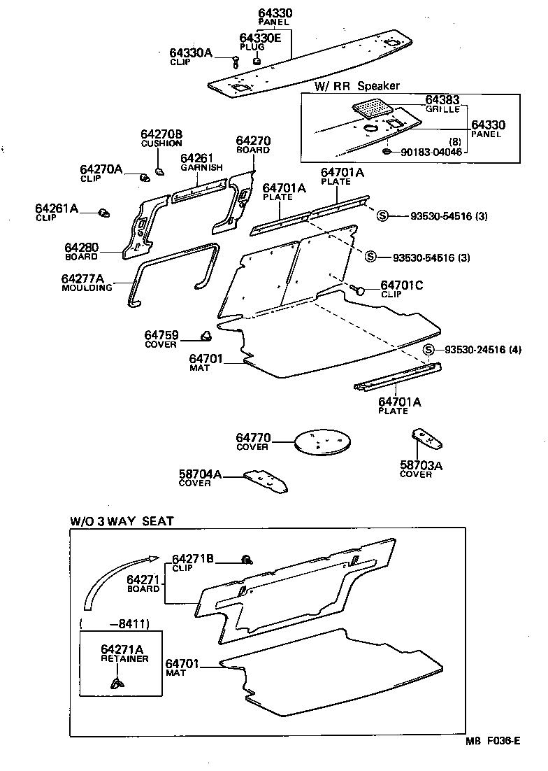  SPRINTER TRUENO |  PACKAGE TRAY PANEL LUGGAGE COMPARTMENT MAT
