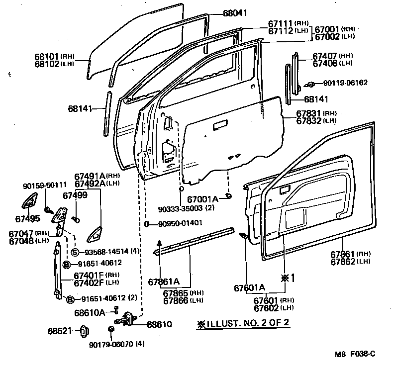  SPRINTER TRUENO |  FRONT DOOR PANEL GLASS