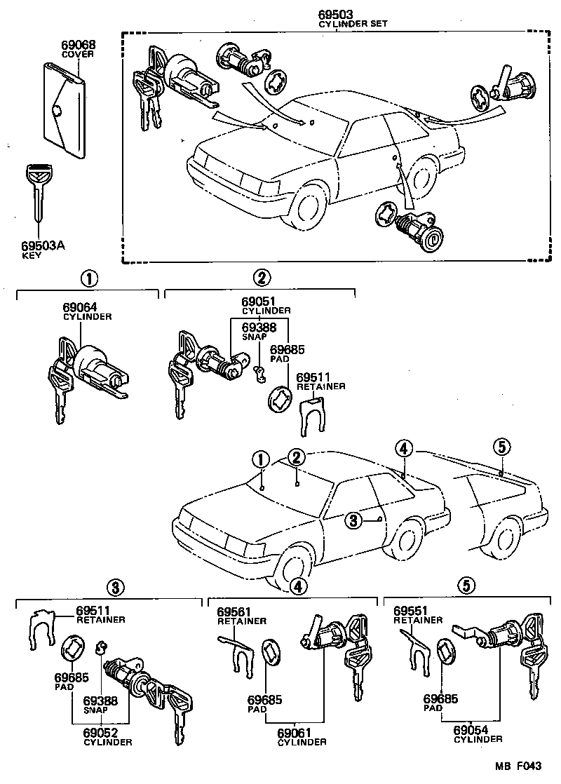  SPRINTER TRUENO |  LOCK CYLINDER SET