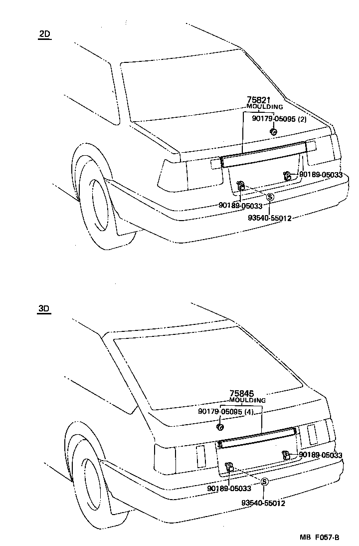  SPRINTER TRUENO |  REAR MOULDING