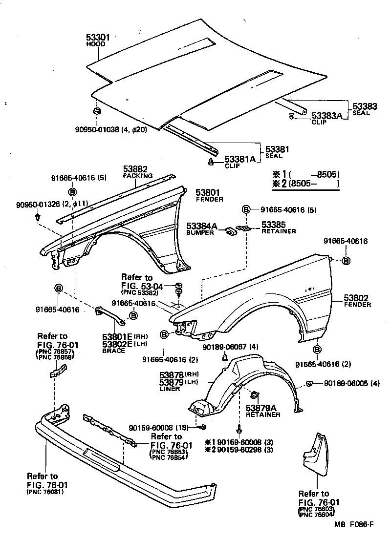  SPRINTER TRUENO |  HOOD FRONT FENDER