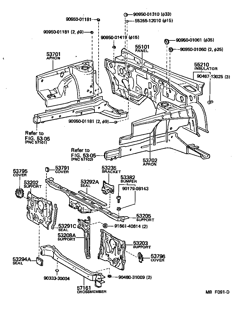  SPRINTER TRUENO |  FRONT FENDER APRON DASH PANEL