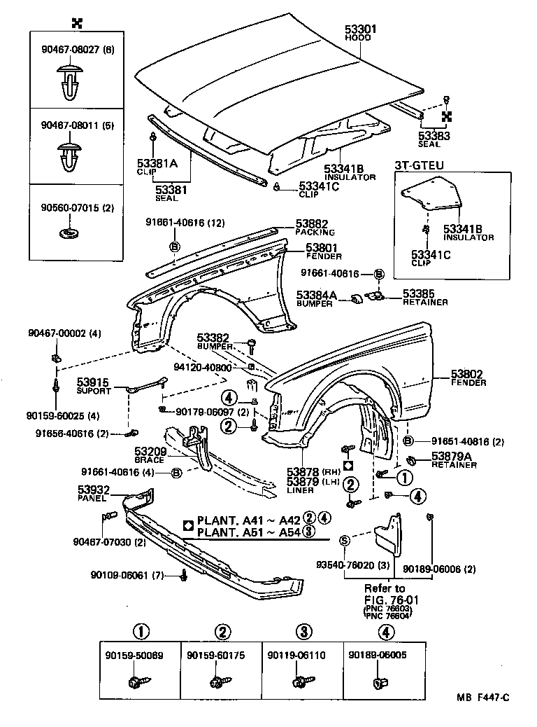  CELICA |  HOOD FRONT FENDER