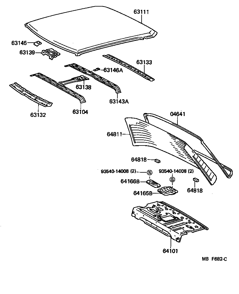  CROWN |  ROOF PANEL BACK WINDOW GLASS