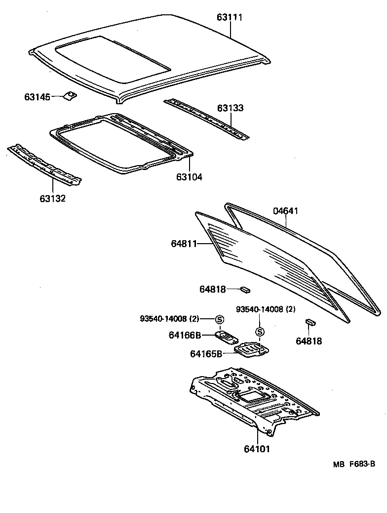  CROWN |  ROOF PANEL BACK WINDOW GLASS