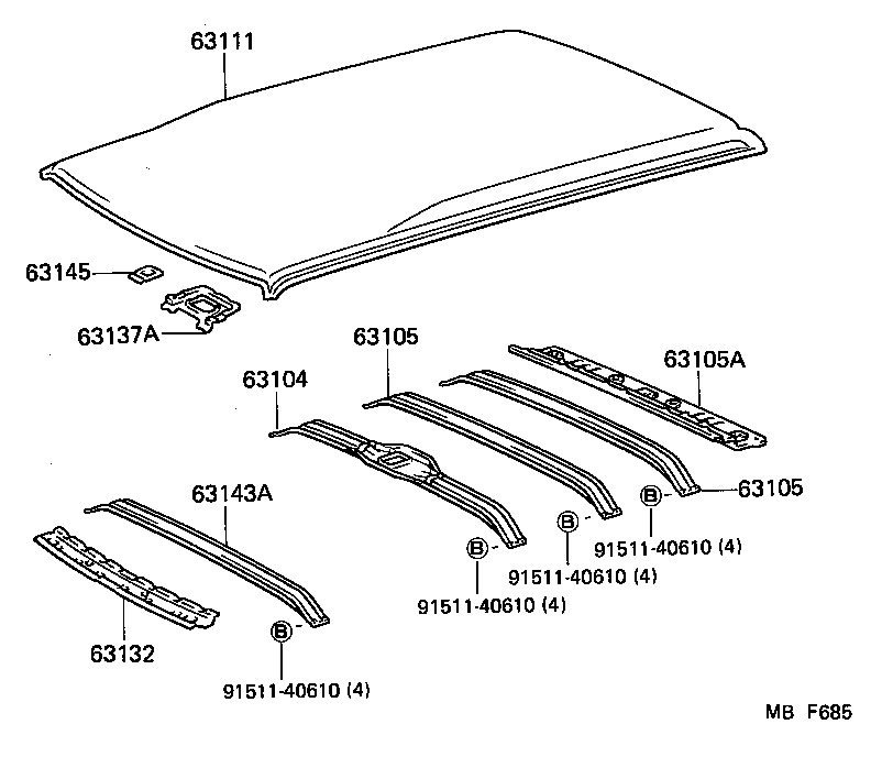  CROWN |  ROOF PANEL BACK WINDOW GLASS
