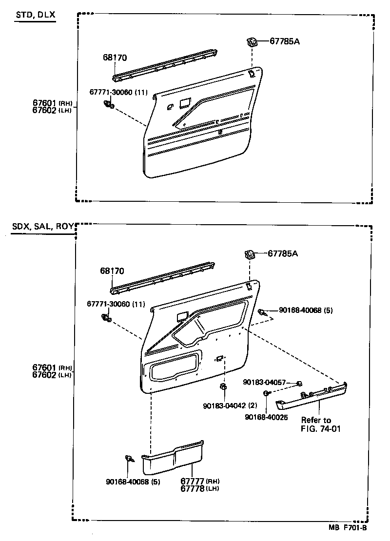  CROWN |  FRONT DOOR PANEL GLASS