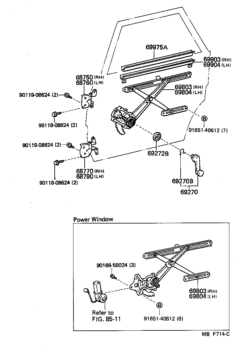  CROWN |  REAR DOOR WINDOW REGULATOR HINGE