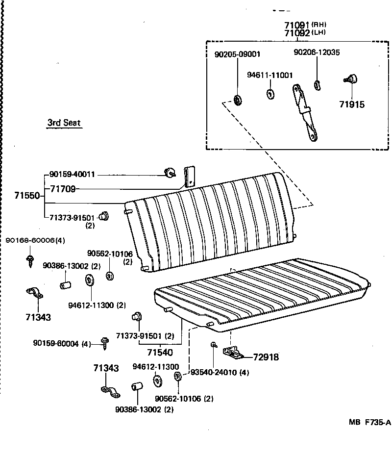  CROWN |  REAR SEAT SEAT TRACK