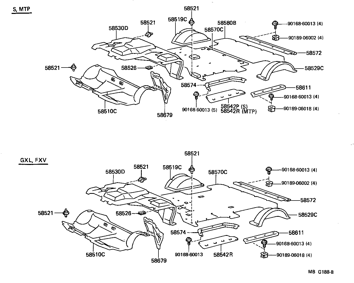  LITE TOWNACE TRUCK |  FLOOR MAT SILENCER PAD