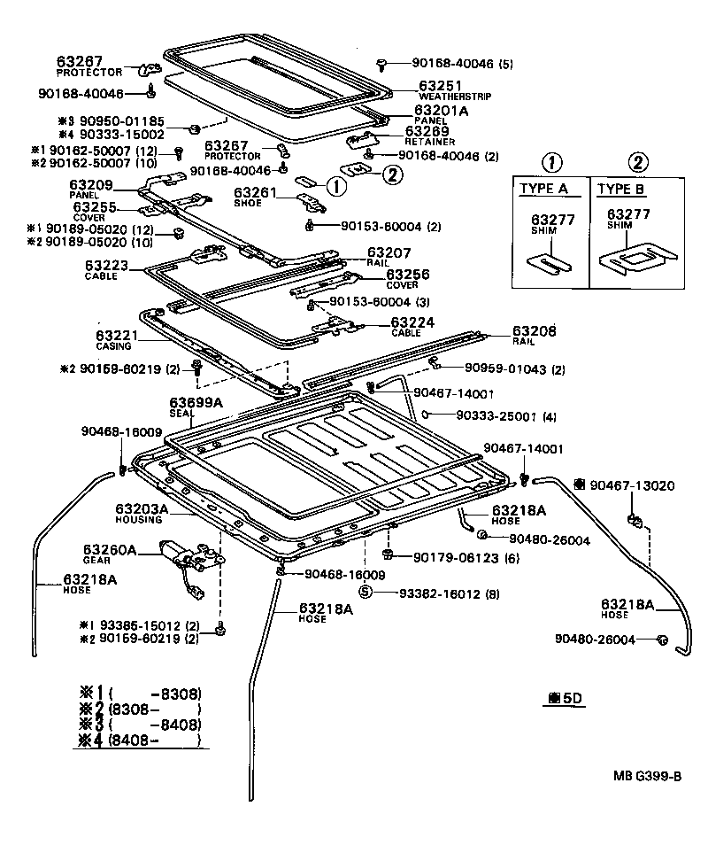  CAMRY VISTA |  ROOF PANEL BACK WINDOW GLASS